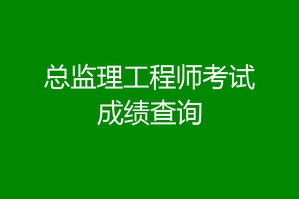 总监理工程师考试成绩查询