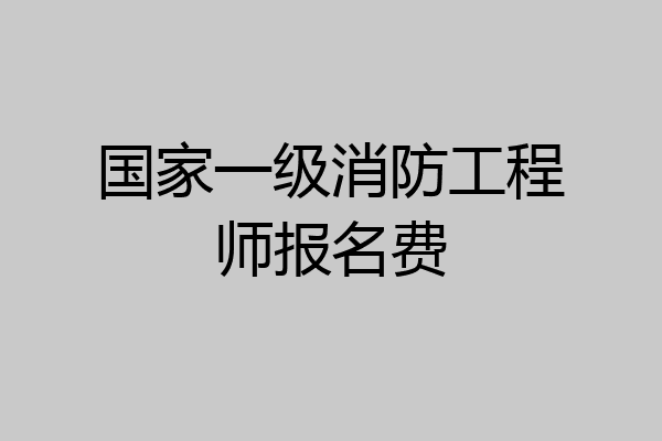 国家一级消防工程师报名费