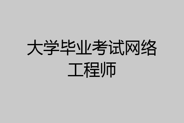 大学毕业考试网络工程师
