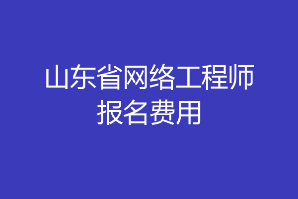 山东省网络工程师报名费用