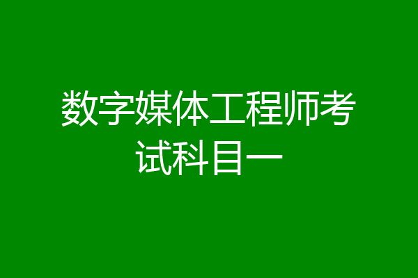 数字媒体工程师考试科目一
