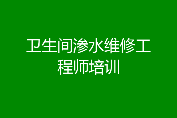 卫生间渗水维修工程师培训
