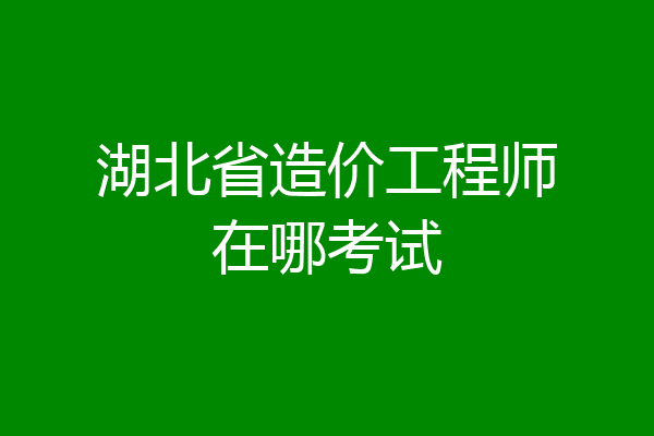湖北省造价工程师在哪考试
