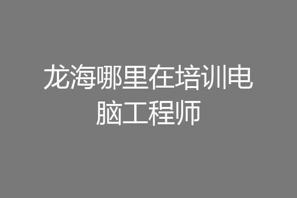 龙海哪里在培训电脑工程师