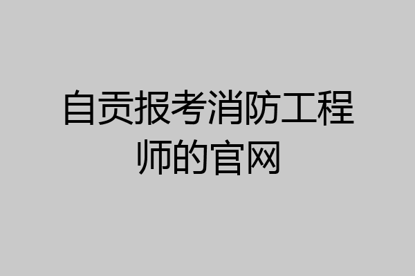 自贡报考消防工程师的官网