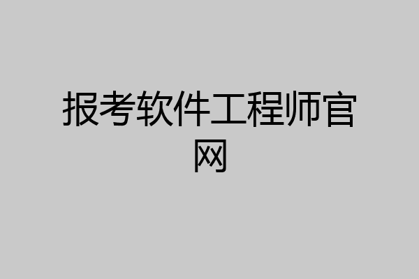 报考软件工程师官网