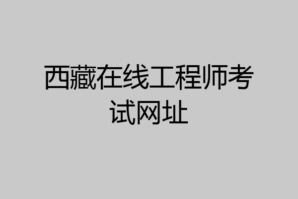 西藏在线工程师考试网址
