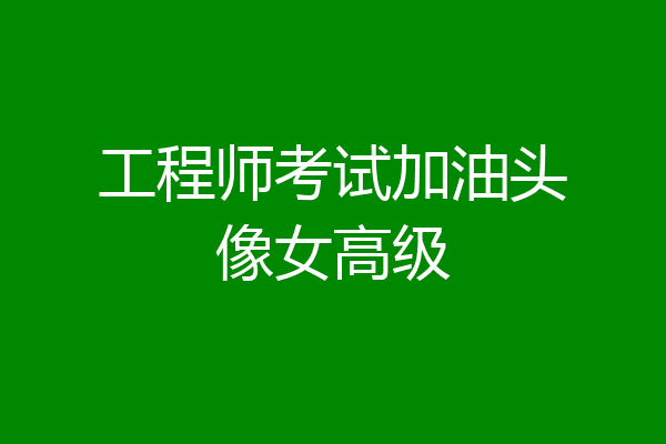 工程师考试加油头像女高级