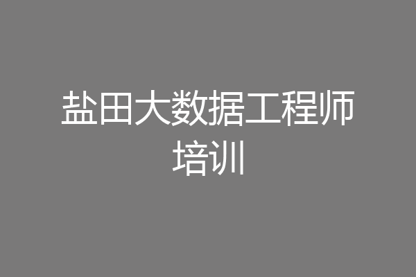 盐田大数据工程师培训