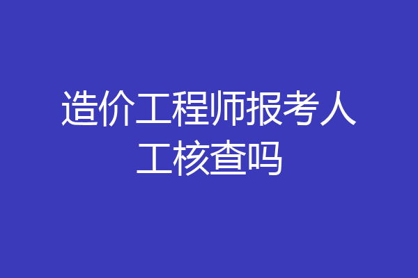 造价工程师报考人工核查吗