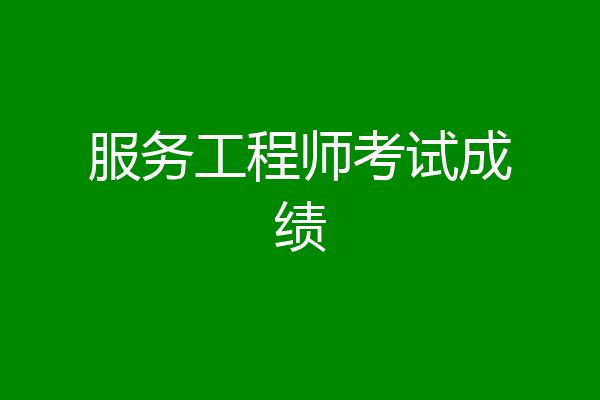 服务工程师考试成绩