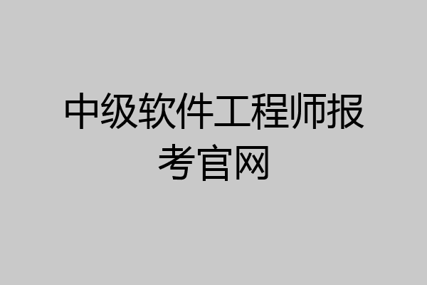 中级软件工程师报考官网