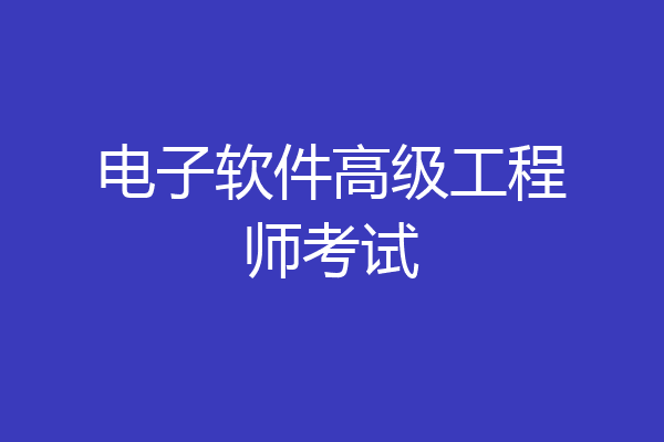 电子软件高级工程师考试
