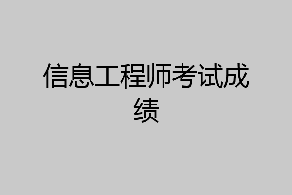信息工程师考试成绩