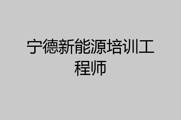 宁德新能源培训工程师