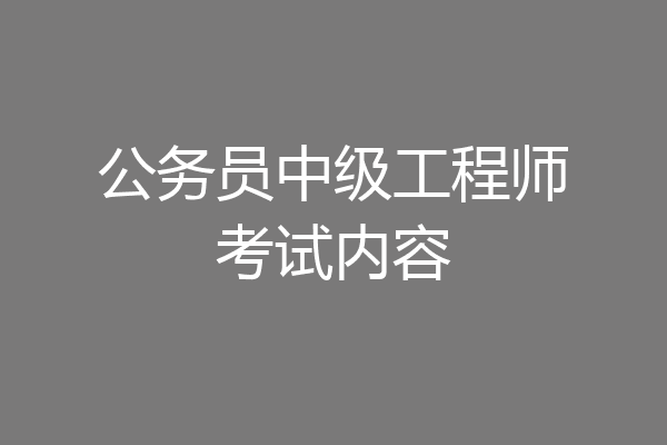 公务员中级工程师考试内容
