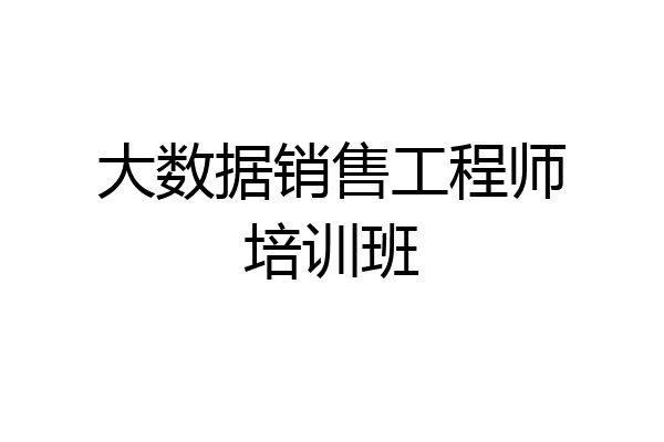 大数据销售工程师培训班