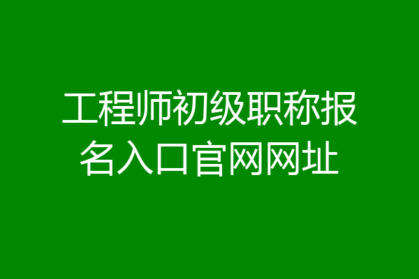 工程师初级职称报名入口官网网址