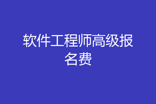 软件工程师高级报名费