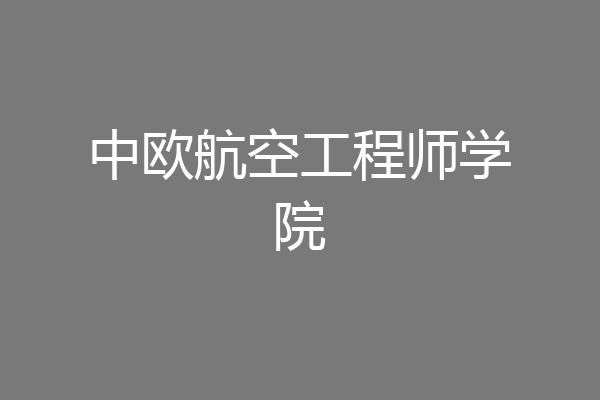 中欧航空工程师学院