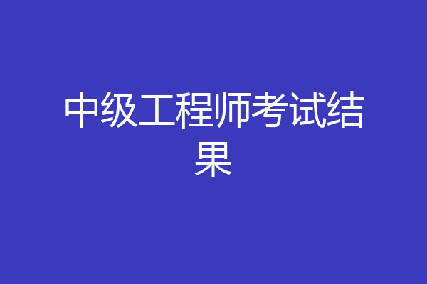 中级工程师考试结果