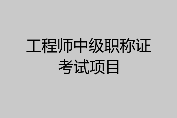 工程师中级职称证考试项目