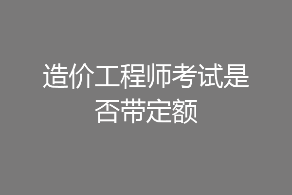 造价工程师考试是否带定额