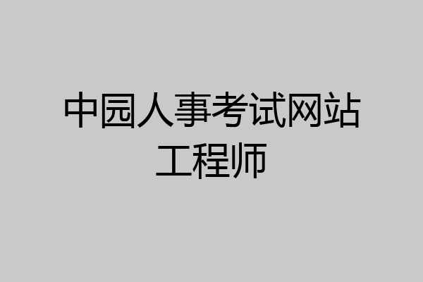 中园人事考试网站工程师