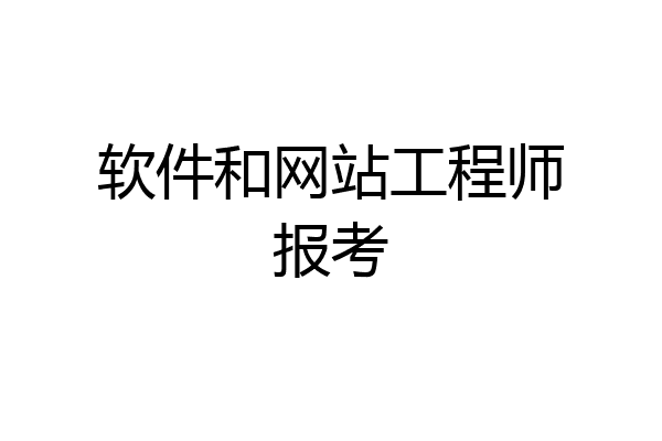 软件和网站工程师报考