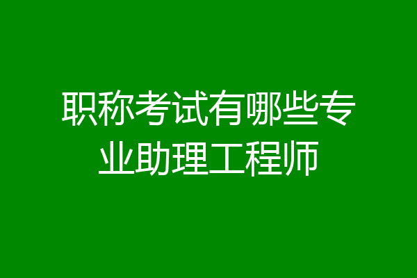 职称考试有哪些专业助理工程师