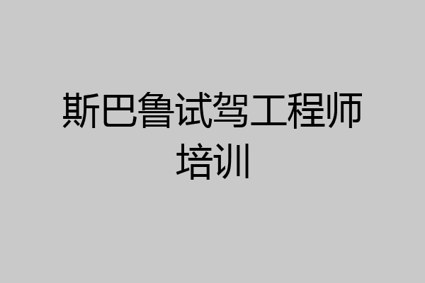 斯巴鲁试驾工程师培训