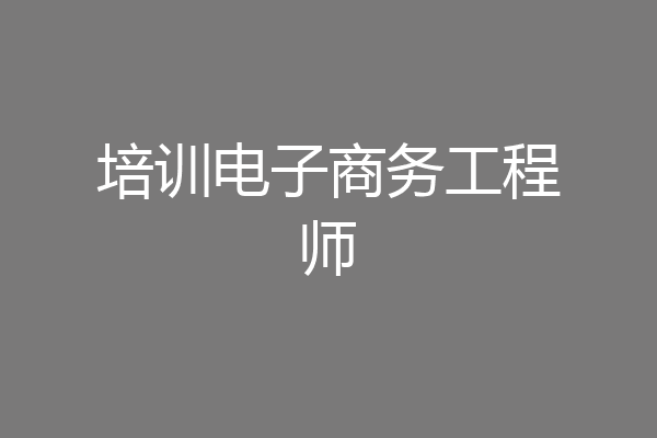 培训电子商务工程师