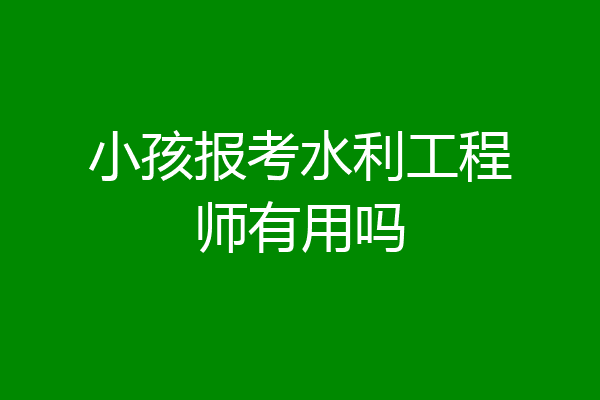 小孩报考水利工程师有用吗