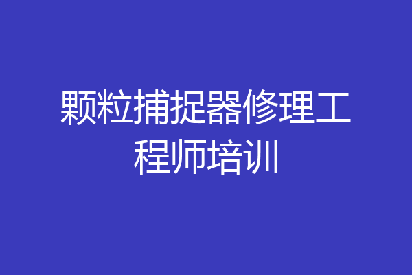 颗粒捕捉器修理工程师培训