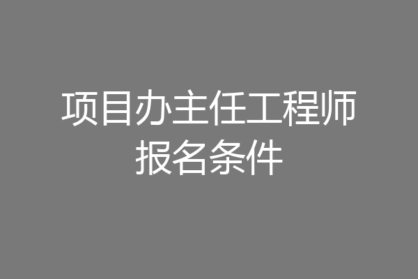 项目办主任工程师报名条件