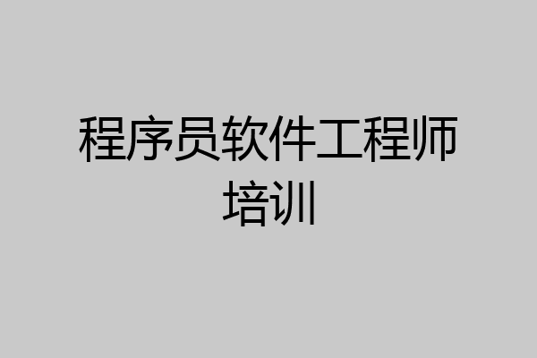 程序员软件工程师培训