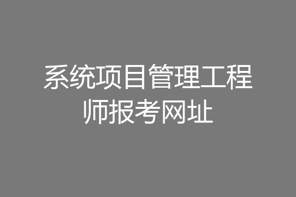 系统项目管理工程师报考网址