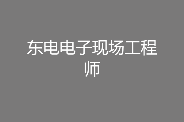 东电电子现场工程师