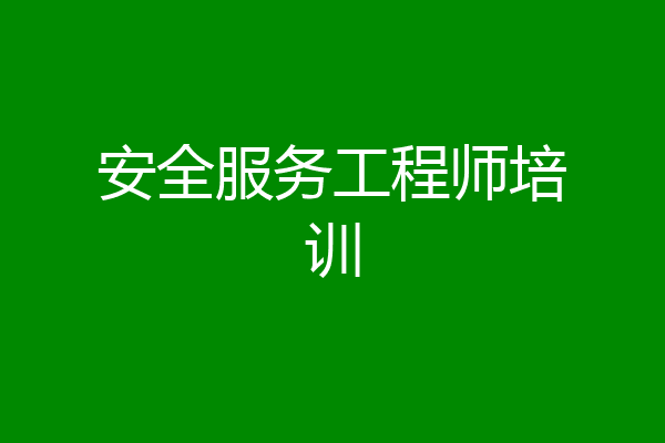 安全服务工程师培训