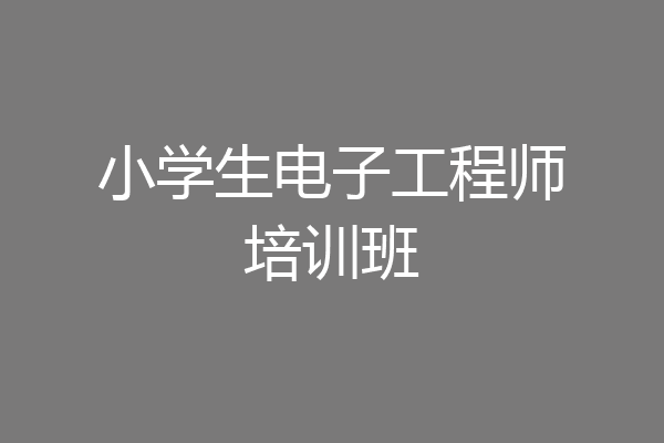 小学生电子工程师培训班