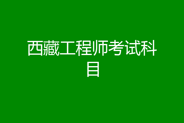西藏工程师考试科目