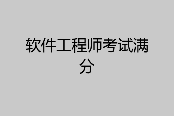 软件工程师考试满分