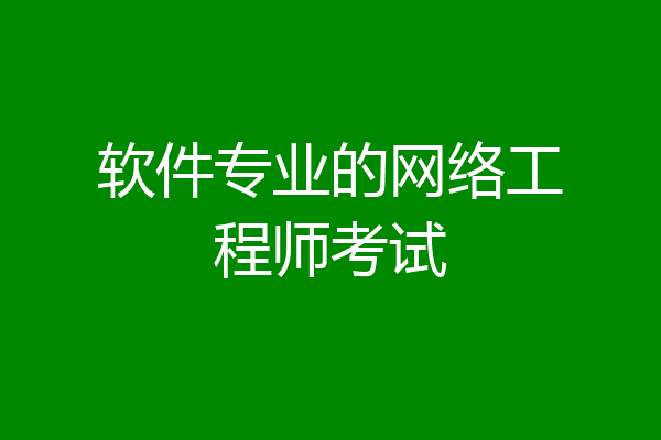 软件专业的网络工程师考试