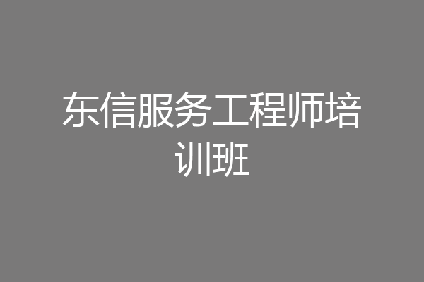 东信服务工程师培训班