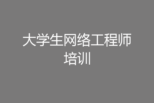 大学生网络工程师培训