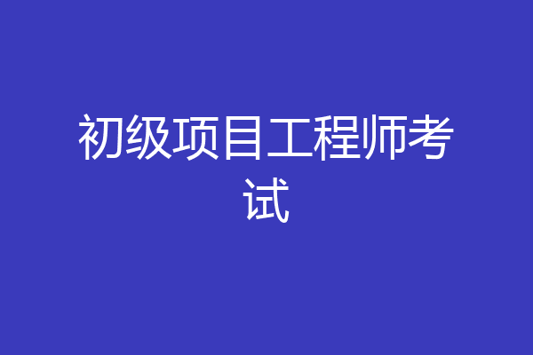 初级项目工程师考试