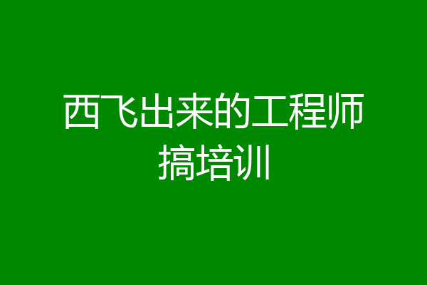 西飞出来的工程师搞培训