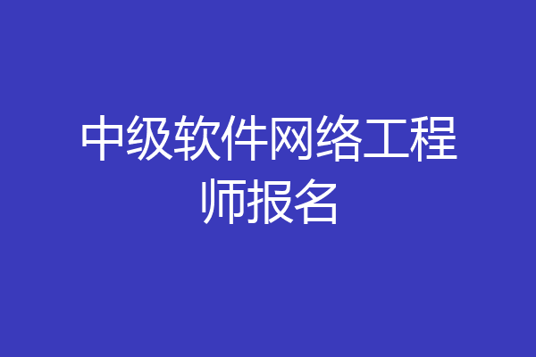 中级软件网络工程师报名