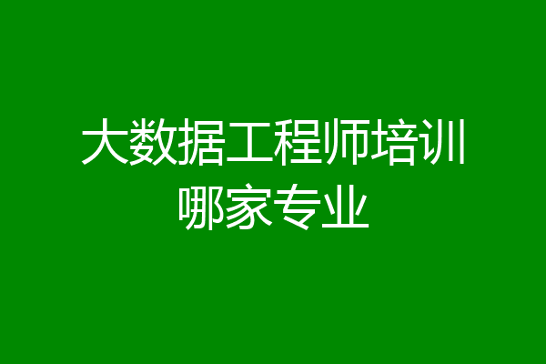 大数据工程师培训哪家专业