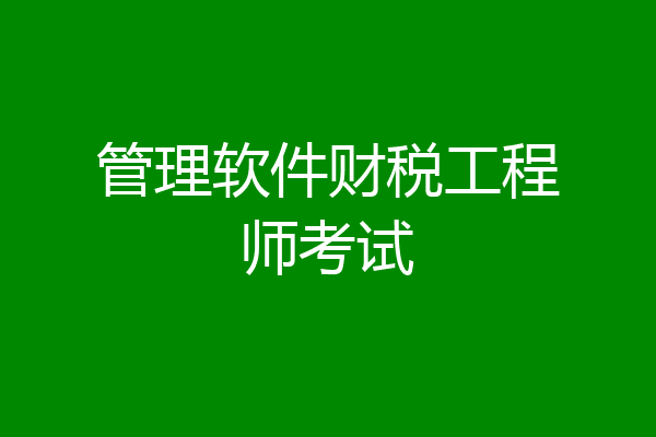 管理软件财税工程师考试